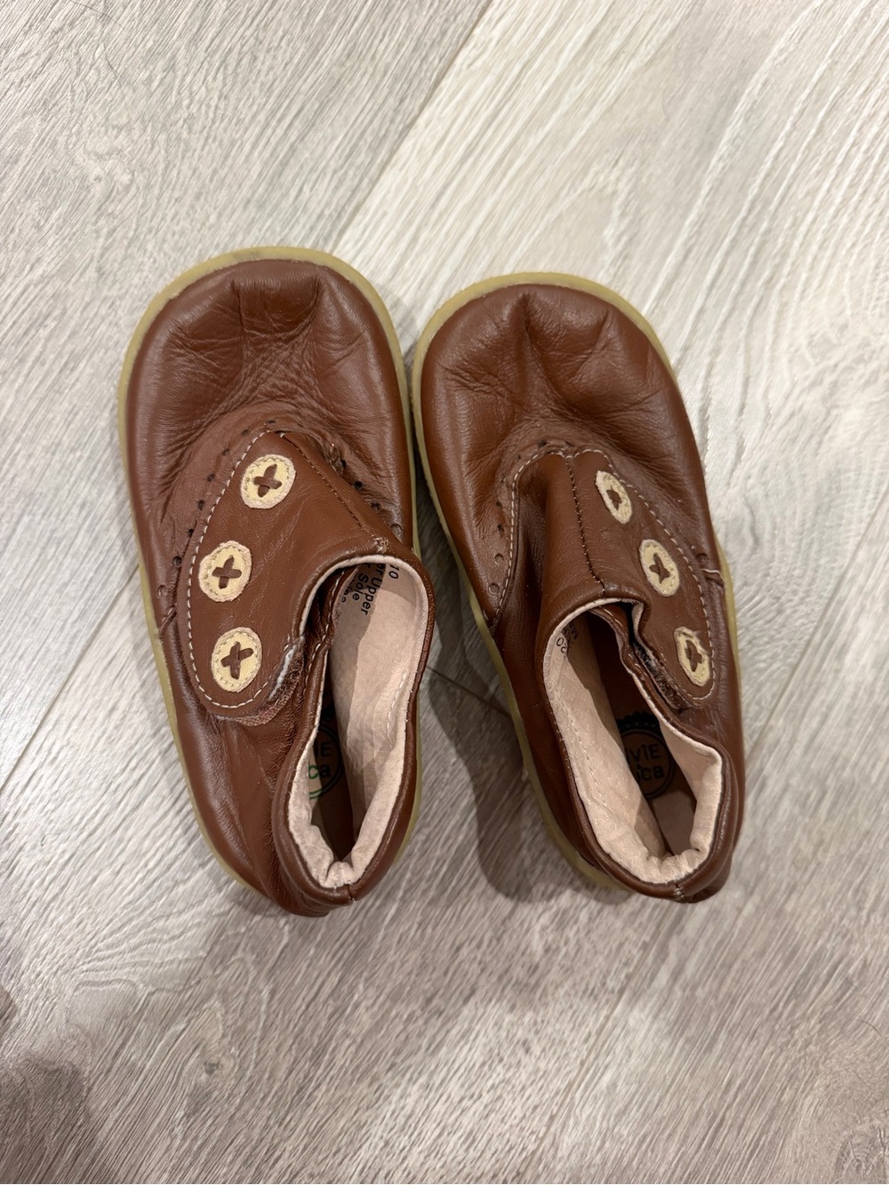 Brown Leather "Livie & Luca" Kids Slip-On Shoes